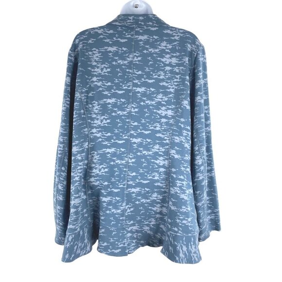 LOGO by Lori Goldstein French‎ Terry Blazer Jacket 1X Mini Camo Blue CJ-1026 - Picture 5 of 9